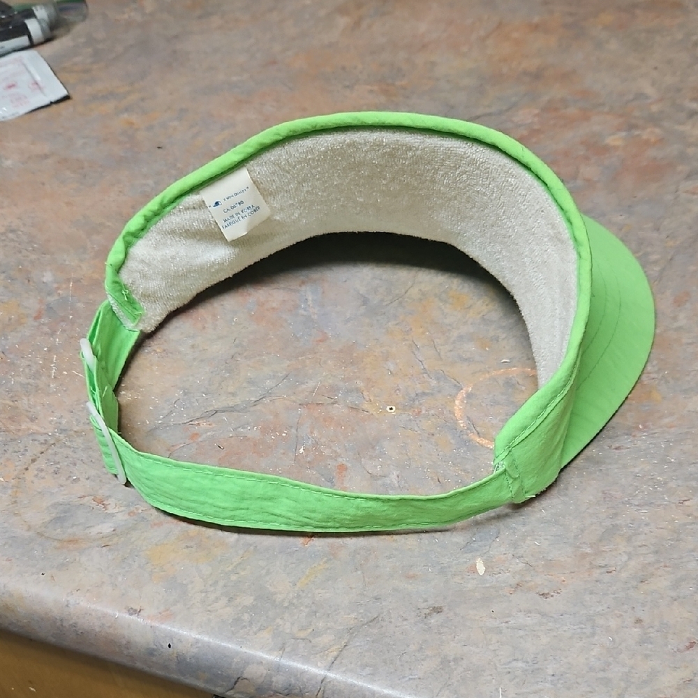 Vintage CentralWeb Visor Hat Neon Green 90s Beach Vollyball Retro - Picture 4 of 4